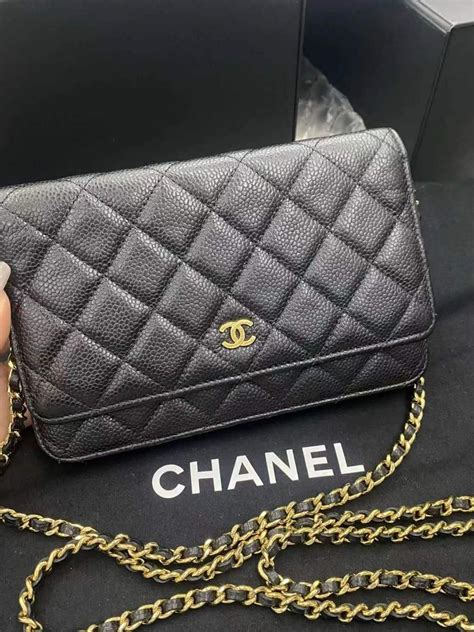 chanel wallet on chain cuir grainé|used chanel wallets.